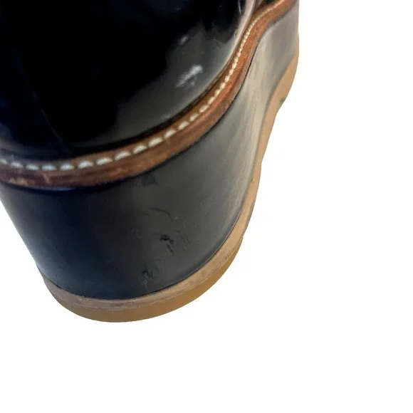 PRADA Wave Sole Black Wingtip Shoes 1E935G Size 36.5 US 6.5 Women 's Platform - Picture 7 of 14